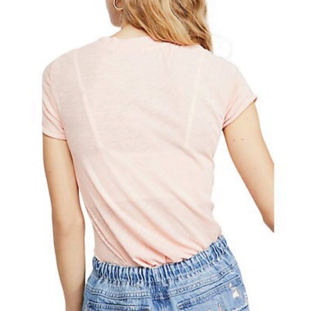 NWT Free People Night Sky Tee in Ballet pink - Picture 2 of 3